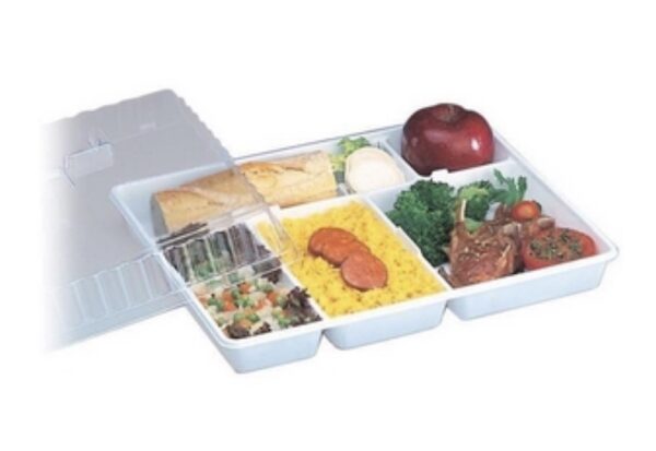 Plateaux Repas Jetables Blanc 5 Compartiments 50 Plateaux