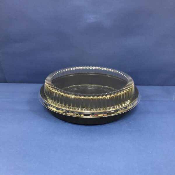90 Assiettes Noires pour Salades avec Couvercles Transparents
