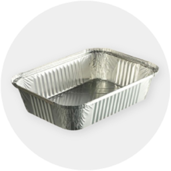 Barquettes Aluminium 860 mls avec Couvercles 100 Barquettes
