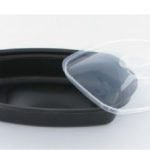 Marmipacks Noirs 900 mls 1 compartiment avec couvercles transparents 25 pièces