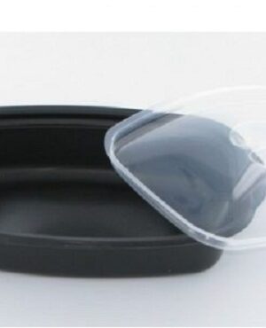 Marmipacks Noirs 900 mls 1 compartiment avec couvercles transparents 25 pièces