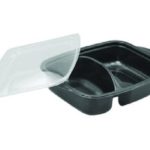 Marmipack Noirs 900 mls avec Couvercles Transparents 25 Pieces