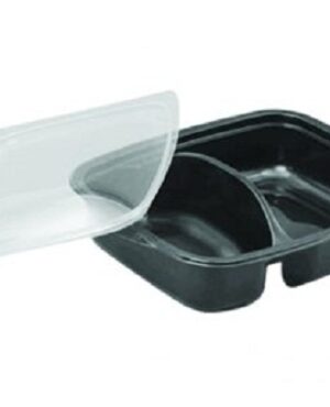 Marmipack Noirs 900 mls avec Couvercles Transparents 25 Pieces