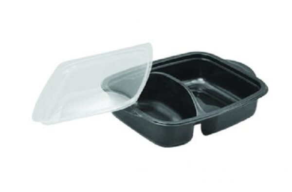 Marmipack Noirs 900 mls avec Couvercles Transparents 25 Pieces