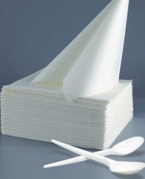 Serviettes Blanches en Papiers 33/33 Cms 1 Pli 2000 Serviettes
