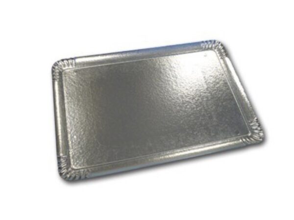 Plateaux Traiteur Cartons Argent  28×42 Cms 25 Plateaux