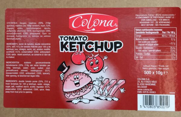 Sauce Ketchup en Sticks Colona 500 Sticks