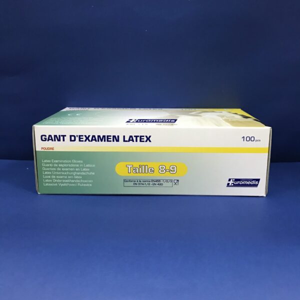 Gants Latex Euromedis Taille 8-9/Large 100 Gants