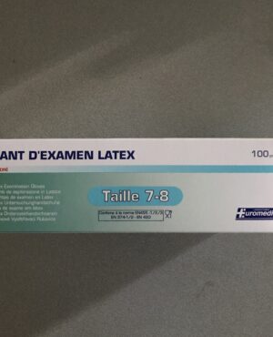 Gants Latex Euromedis Taille 7-8/Médium 100 Gants