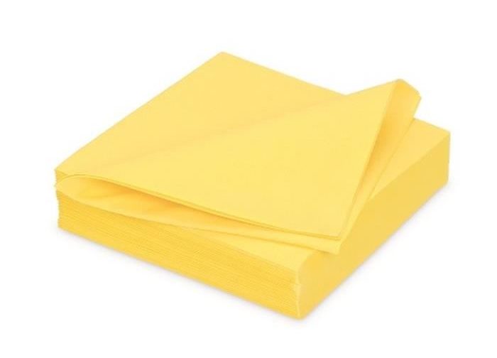 Serviettes Jaunes en Papiers 2 Plis 40/40 cms 100 Serviettes