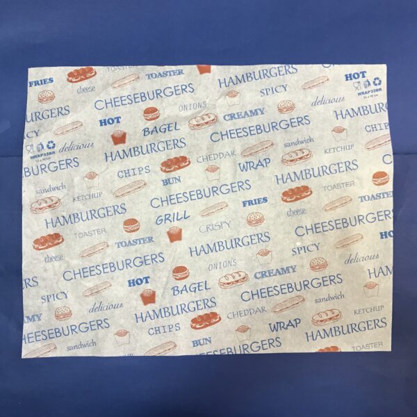 1000 Wraps Burgers 30x40cms Bleu et Rouge