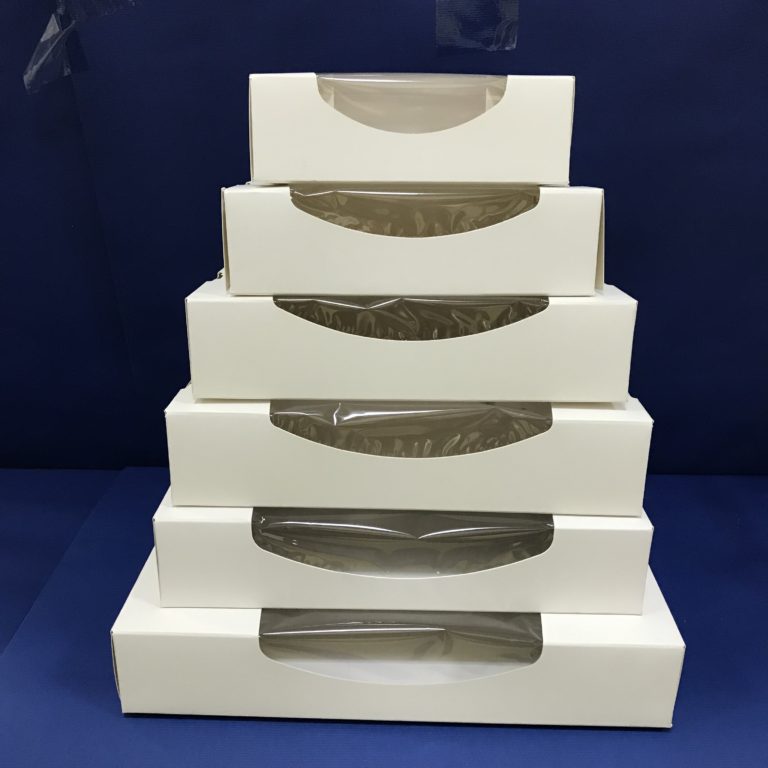 25 Boîtes Pâtisseries / Sushis Fenêtré 120x200x45mm en Cartons ST4C