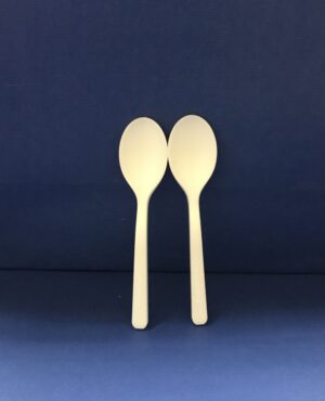 100 Cuillères à Desserts Bio en PLA Compostables 17cms