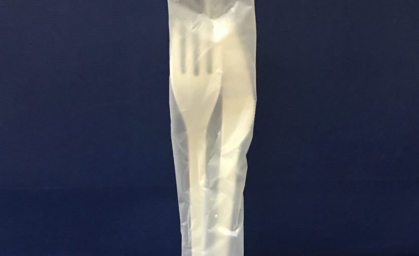 25 Sachet Couverts 2 Pièces Fourchettes+Couteaux Bio en PLA 17 cm