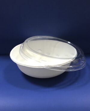 50 Saladiers Bio en Pulpe 1000ml avec Couvercles Transparents