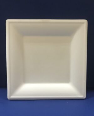 50 Assiettes Carré Bio 26 cm en Pulpe