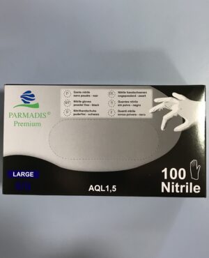 Gants Nitrile Noirs Non-Poudree Taille 8-9/Large 100 Gants