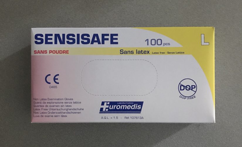 Gants Vinyles Sensisafe Non-Poudree Taille 8-9/Large 100 Gants