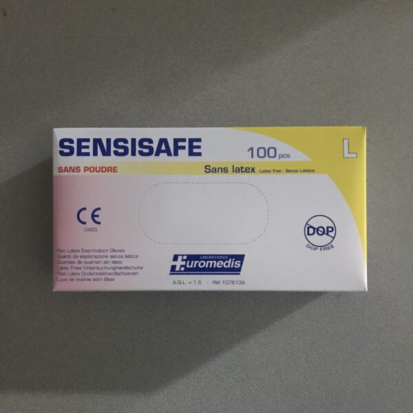 Gants Vinyles Sensisafe Non-Poudree Taille 8-9/Large 100 Gants