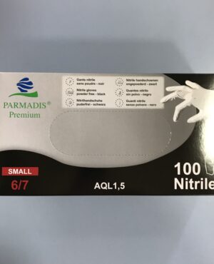 Gants Nitrile Noirs Non-poudree  Taille 6-7/Small 100 Gants