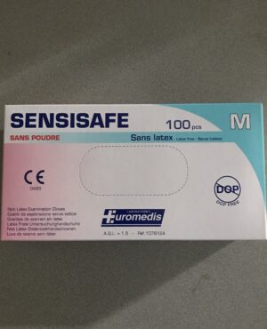 Gants Vinyle Sensisafe Non-Poudrée Taille 7-8/Moyenne100 Gants