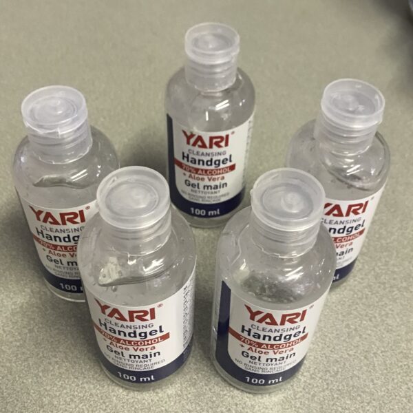 Gel Mains Hydroalcoolique Yari 70% Alcool +Aloe Vera 5 Flacons de 100 mls