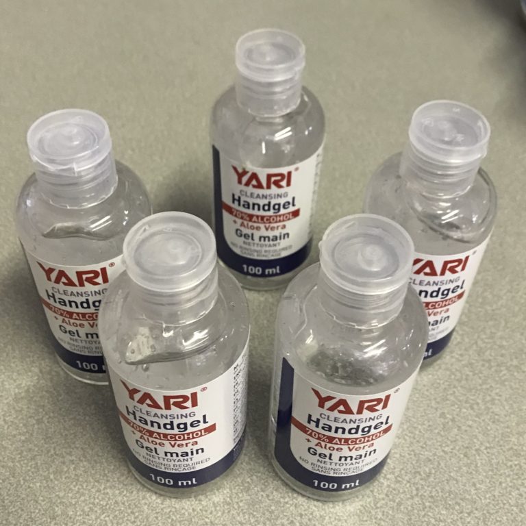 Gel Mains Hydroalcoolique Yari 70% Alcool +Aloe Vera 5 Flacons de 100 mls