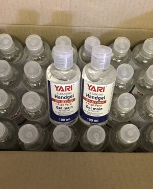 Gel Mains Hydroalcoolique Yari 70% Alcool +Aloe Vera 24 Flacons de 100 mls