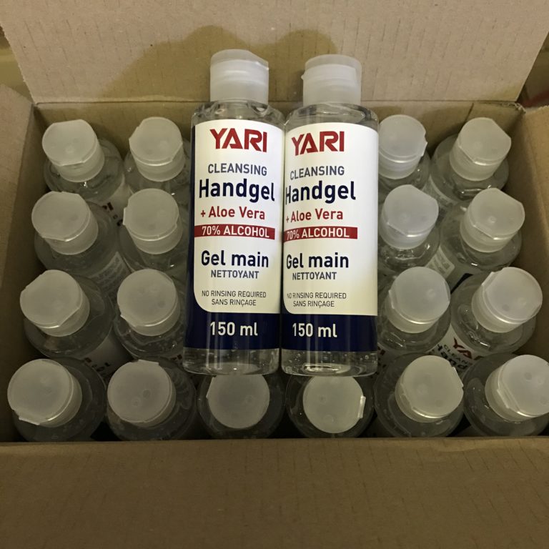 Gel Mains Hydroalcoolique Yari 70% Alcool +Aloe Vera 24 Flacons de 150 mls