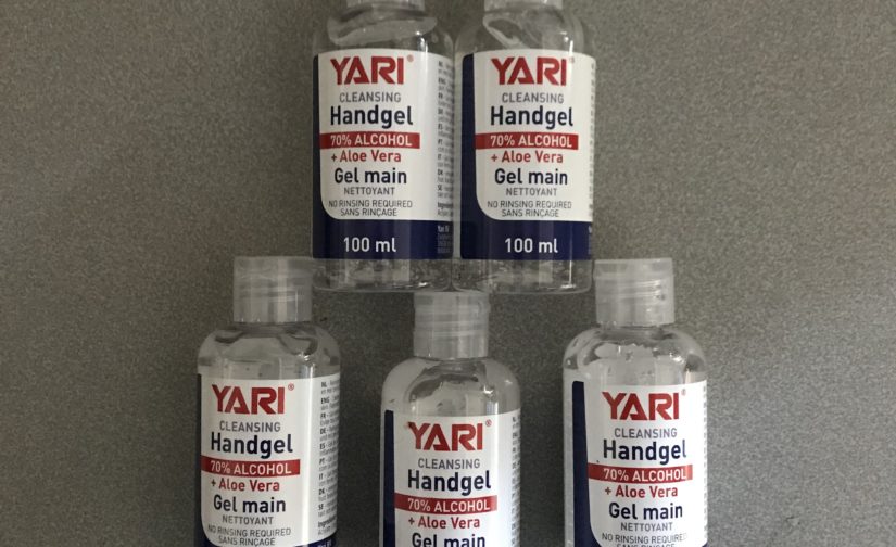 Gel Mains Hydroalcoolique Yari 70% Alcool +Aloe Vera 5 Flacons de 100 mls