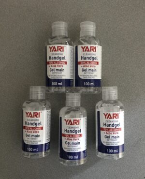 Gel Mains Hydroalcoolique Yari 70% Alcool +Aloe Vera 5 Flacons de 100 mls