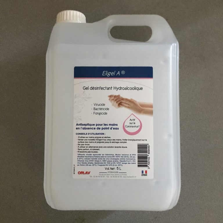 Gel Mains Hydroalcoolique ELIGEL 5 Lits