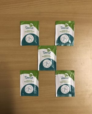 Lingettes individuelles TAMIZ  Désinfectantes Antibacteriennes,Virucides Carton de 500 Pochettes