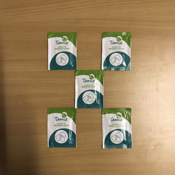 Lingettes individuelles TAMIZ  Désinfectantes Antibacteriennes,Virucides Carton de 500 Pochettes