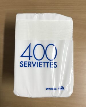 400 Serviettes Blanches 29×29 cms