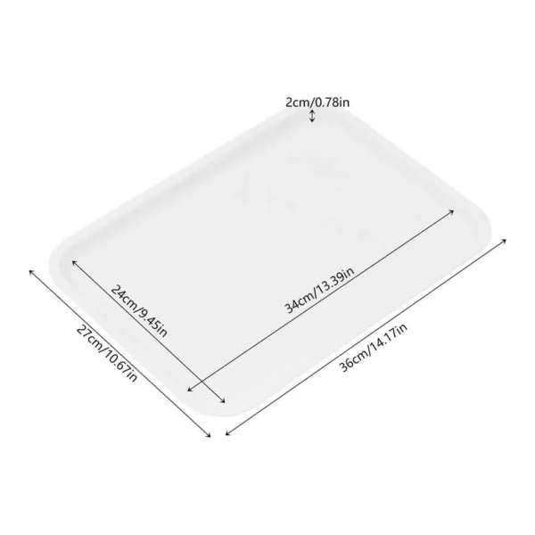 1 Plateau de Service Lisse Blanc 36.5×26.5 cms