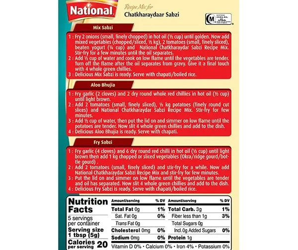 Chatkharaydaar Sabzi 23g de National - Image 4