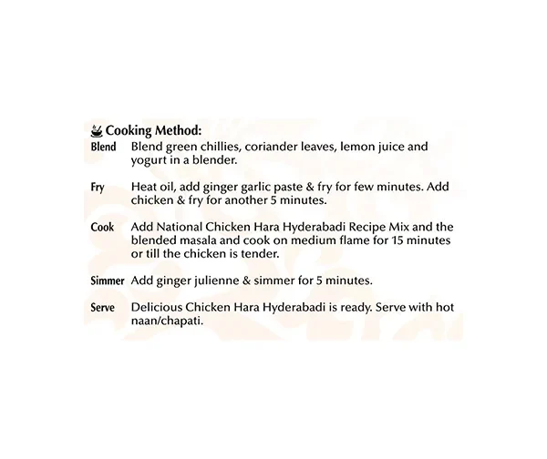 Chicken Hara Hyderabadi 38g de National - Image 2
