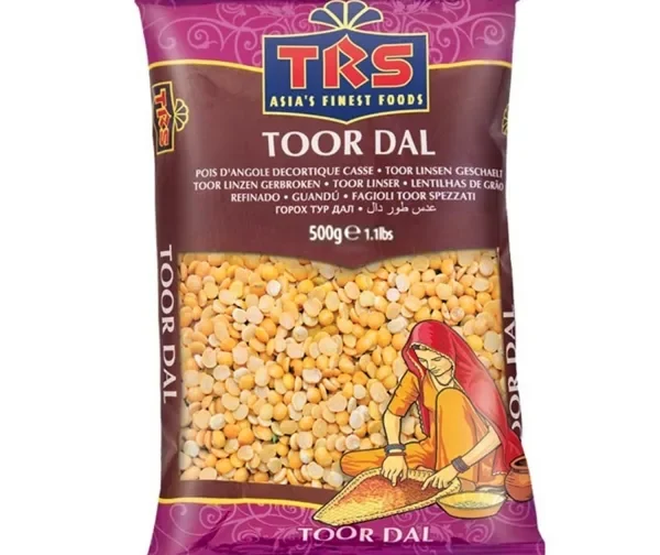 Lentilles indiennes Toor Dal 500g pois d&rsquo;Angole cassés de TRS