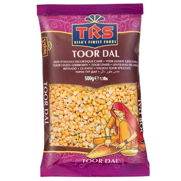 Lentilles indiennes Toor Dal 500g pois d&rsquo;Angole cassés de TRS