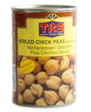 Pois chiches bouillis 400g pour cuisine indienne de TRS