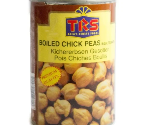 Pois chiches bouillis 400g pour cuisine indienne de TRS