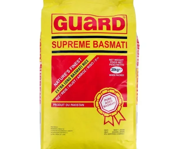 Riz Étuvé Indien Basmati 20KG de Guard