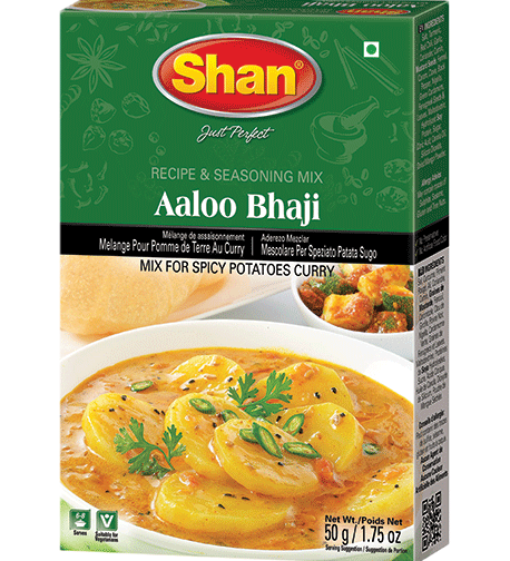 Shan Aaloo Bhaji Aloo Bhaji is best served with puris or parathas. de Shan