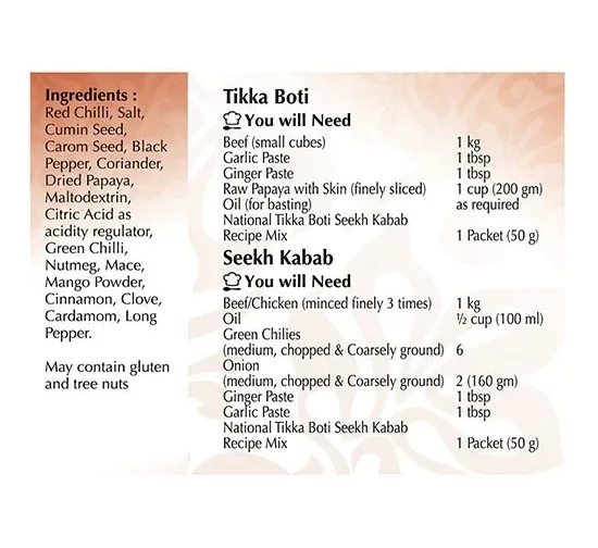 Tikka Boti-Seekh Kabab 100g de National - Image 3