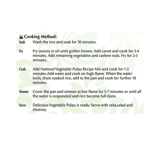 Vegetable Pulao 70g de National - Image 4