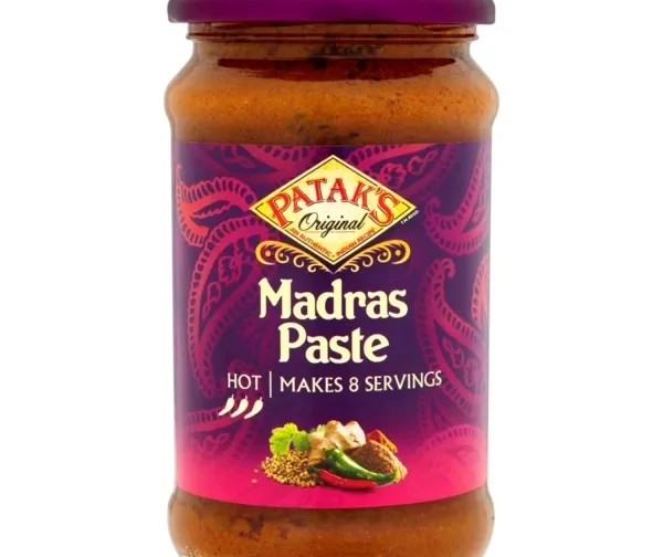 Pâte de curry indienne Madras très épicé 250ml de Patak&rsquo;s