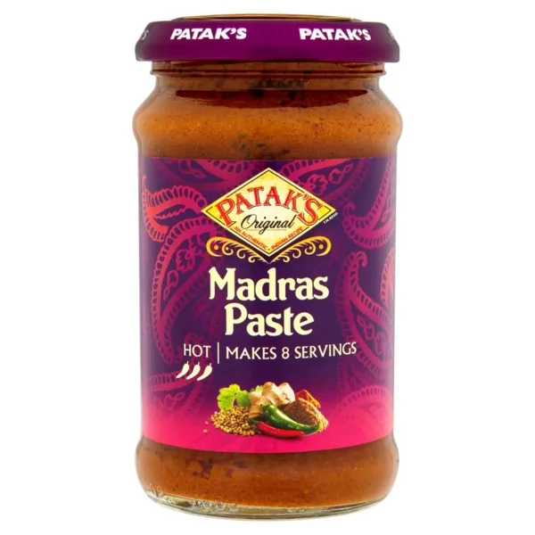Pâte de curry indienne Madras très épicé 250ml de Patak&rsquo;s