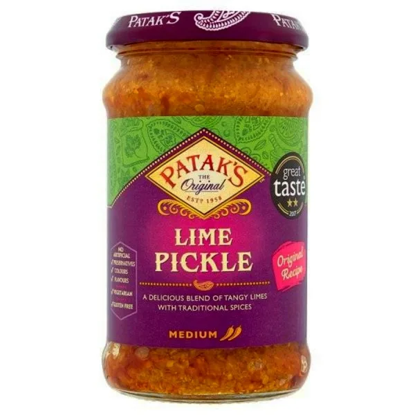 Pickles ou achars indiens au citron épicé 250ml de Patak&rsquo;s