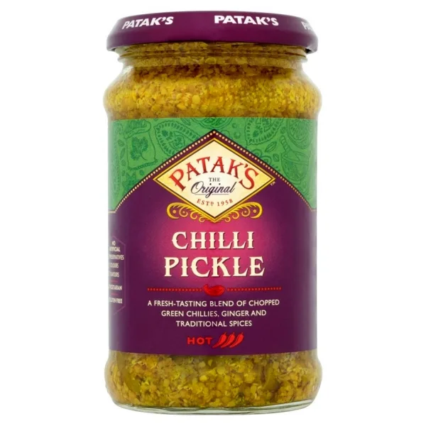 Pickles condiments indiens aux piments très épicé 250ml de Patak&rsquo;s